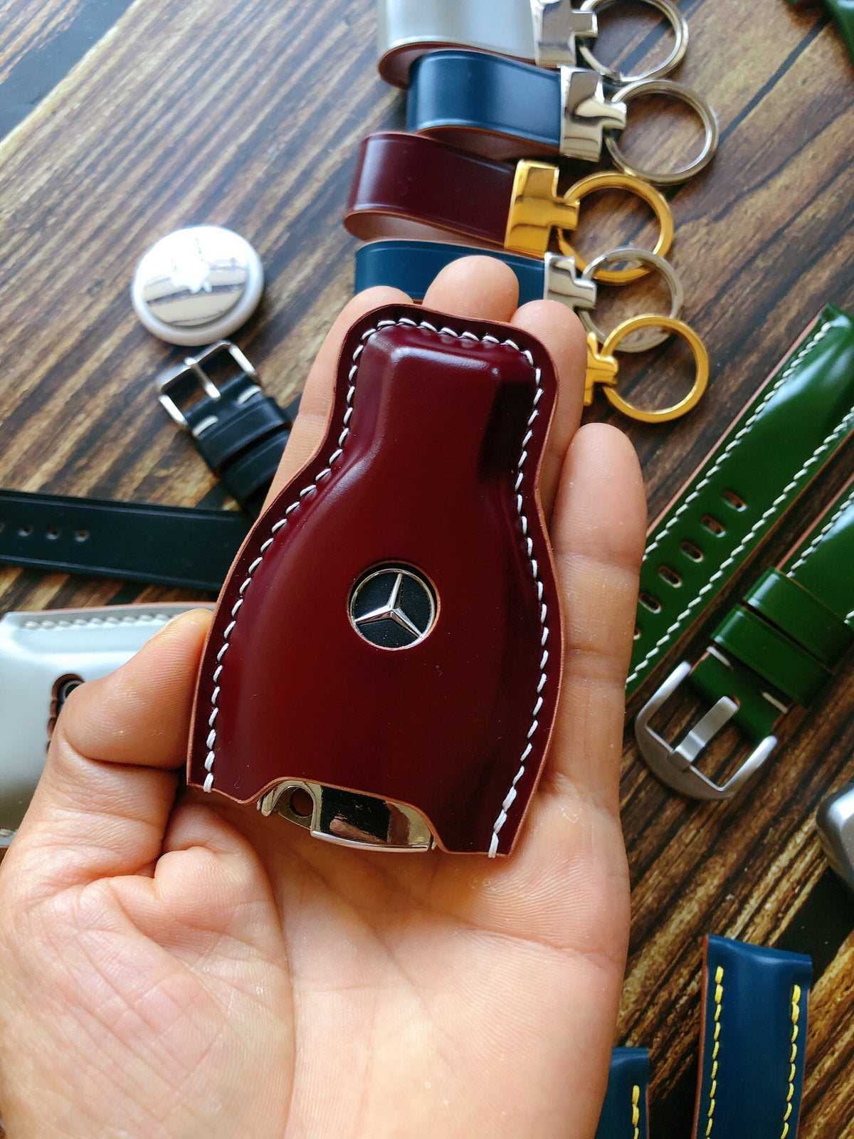 Handcrafted Cordovan Leather Mercedes Key Case