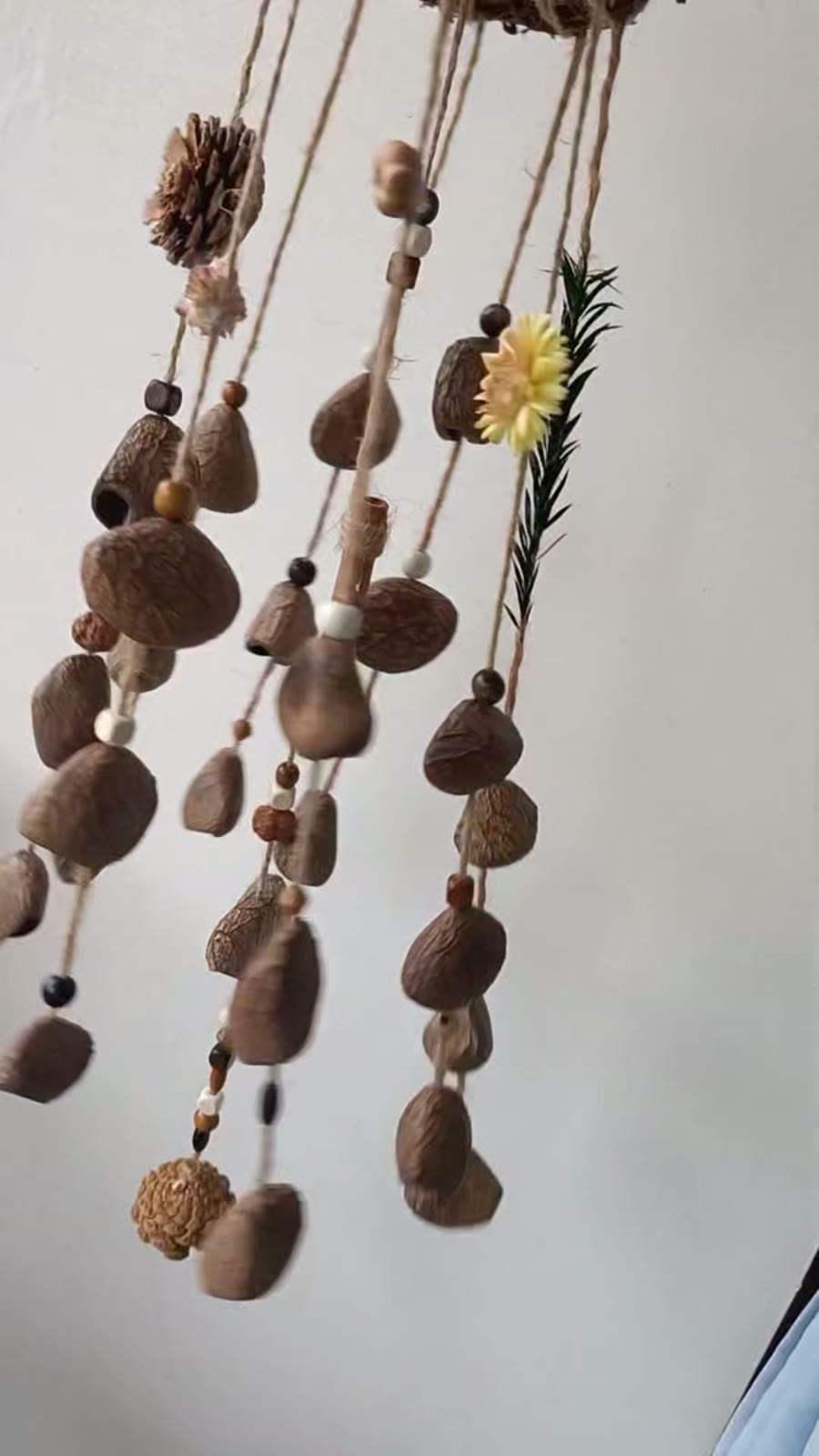Campanello a vento Indonesiano Nero 75cm Decorazione Naturale