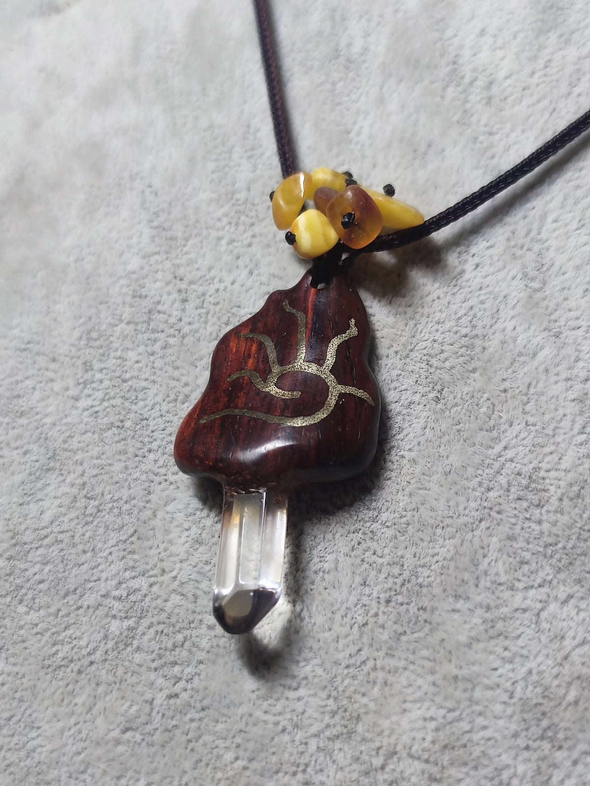 Handcrafted Red Sandalwood Crystal Pendant