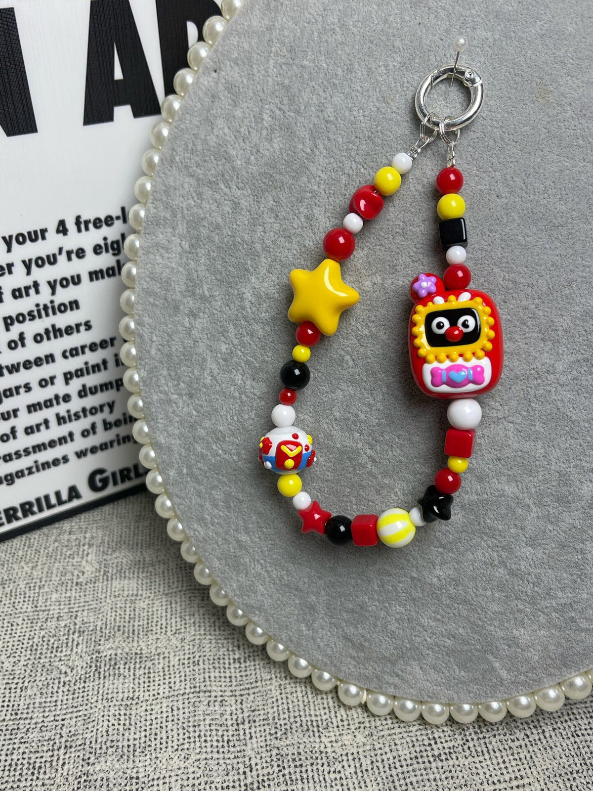 Handmade Beaded Phone Strap Cartoon Charms