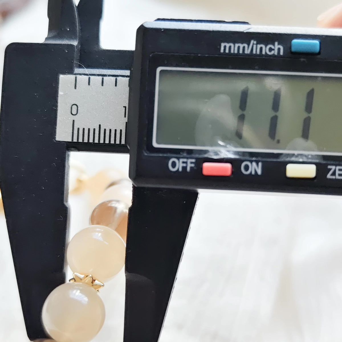 Milk Moonstone Smoky Quartz Bracelet 11mm