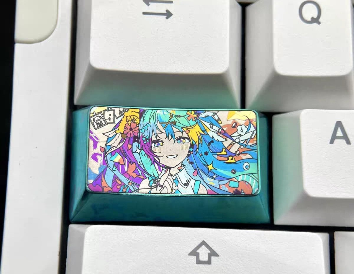 Hatsune Miku Titanium Alloy Metal Keycap 1.75U