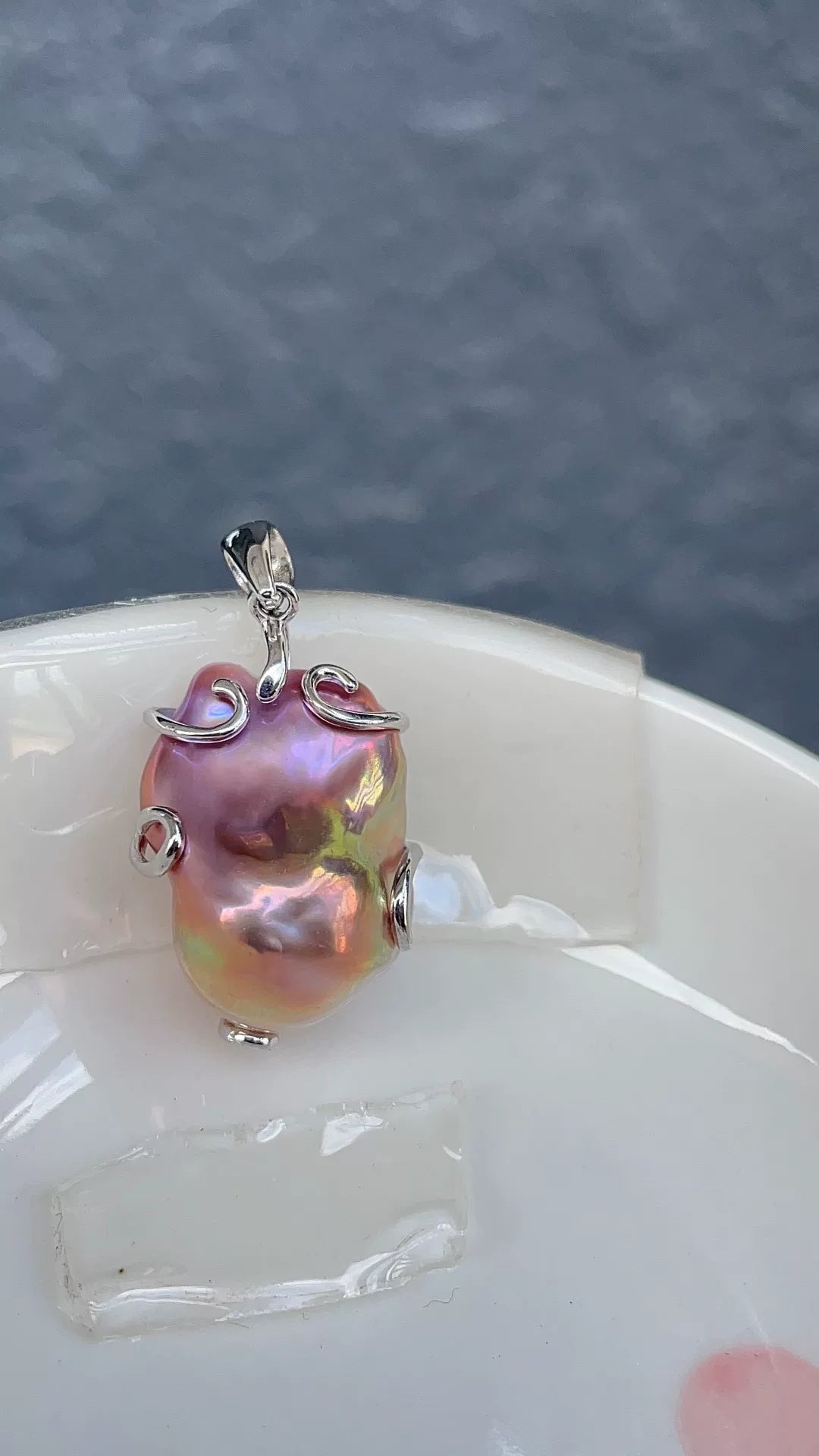 Pendentif perle d'eau douce baroque argent 925