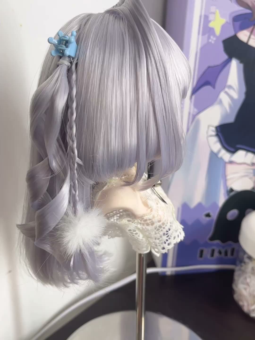 Doll Wig Silver Lavender Anime Style