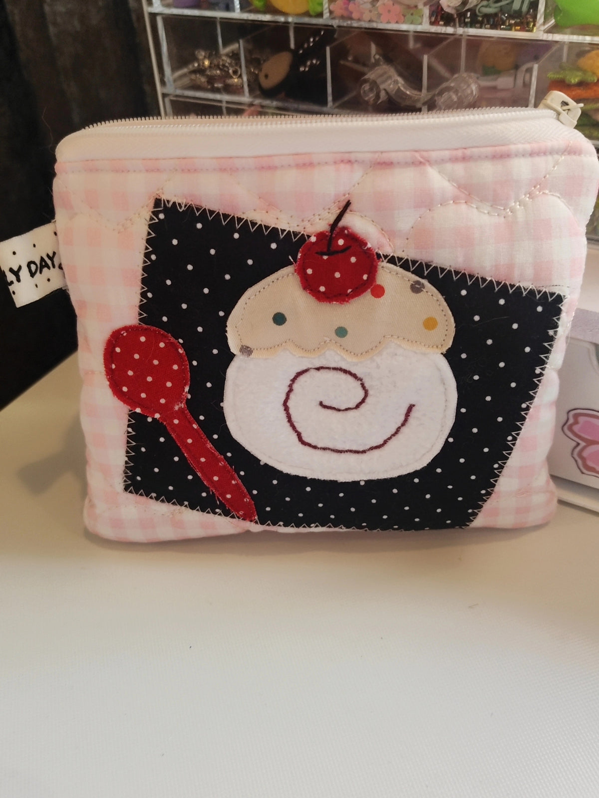 Handmade Cherry Patchwork Coin Purse Pouch
