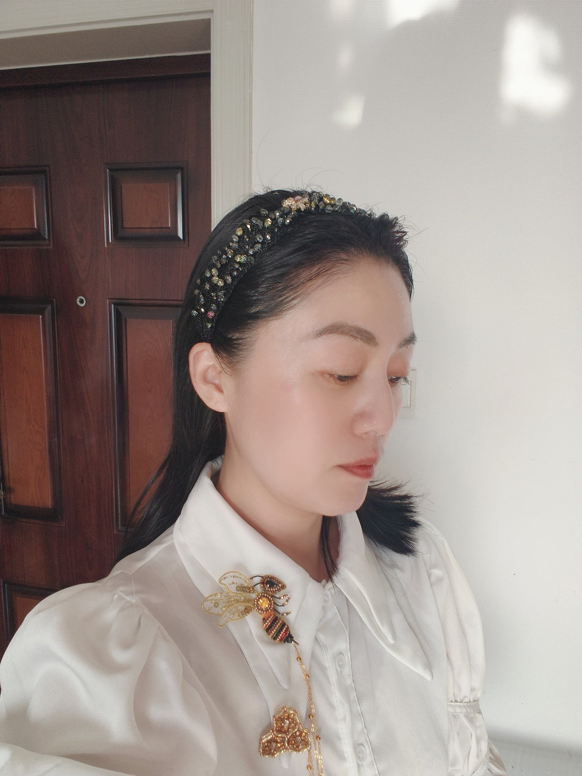 Crystal Beaded Mesh Headband