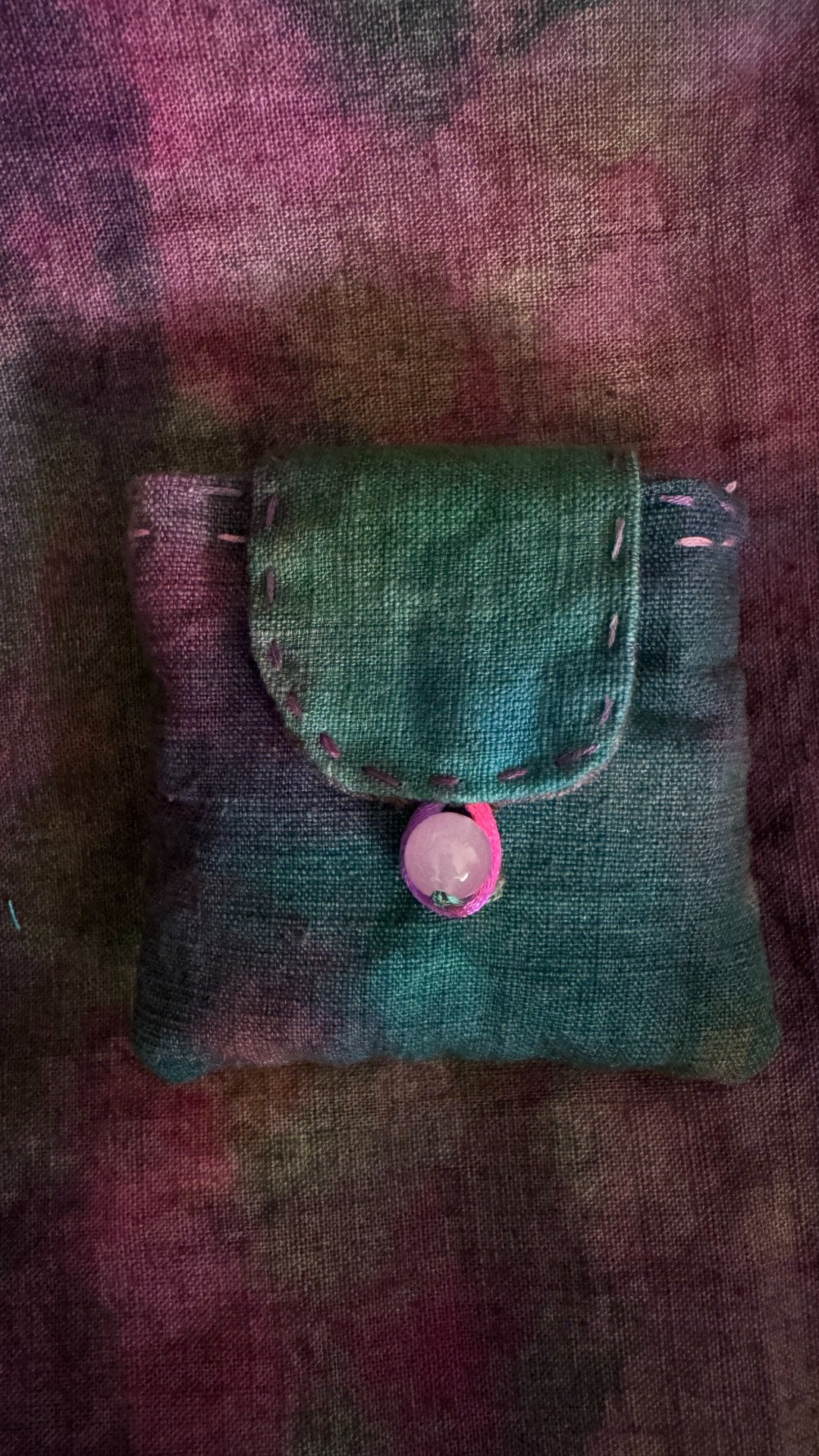 Handwoven Plant-Dyed Double-Layer Fabric Pouch