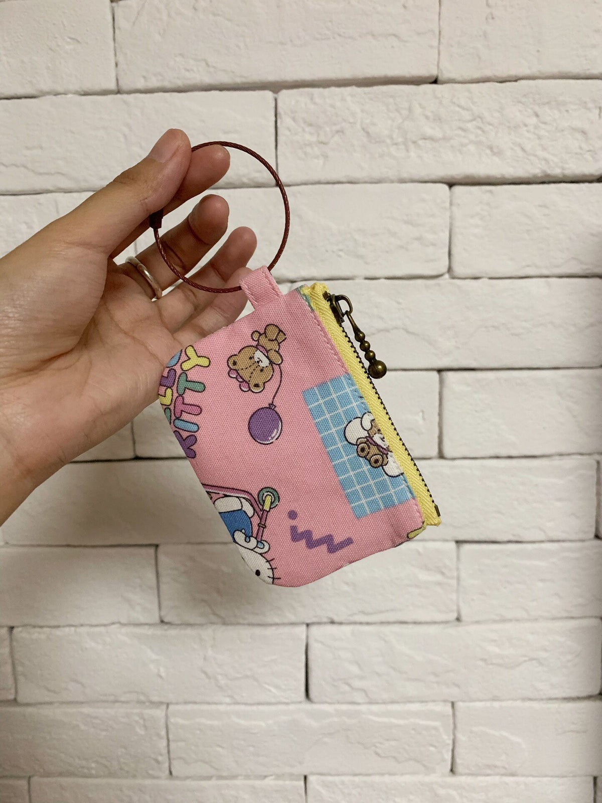 Handmade Zipper Pouch with Hello Kitty Print