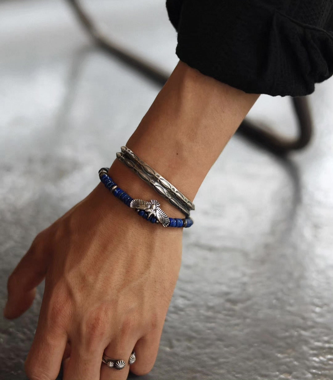 Pulseira Águia de Lápis-Lazúli em Prata 925