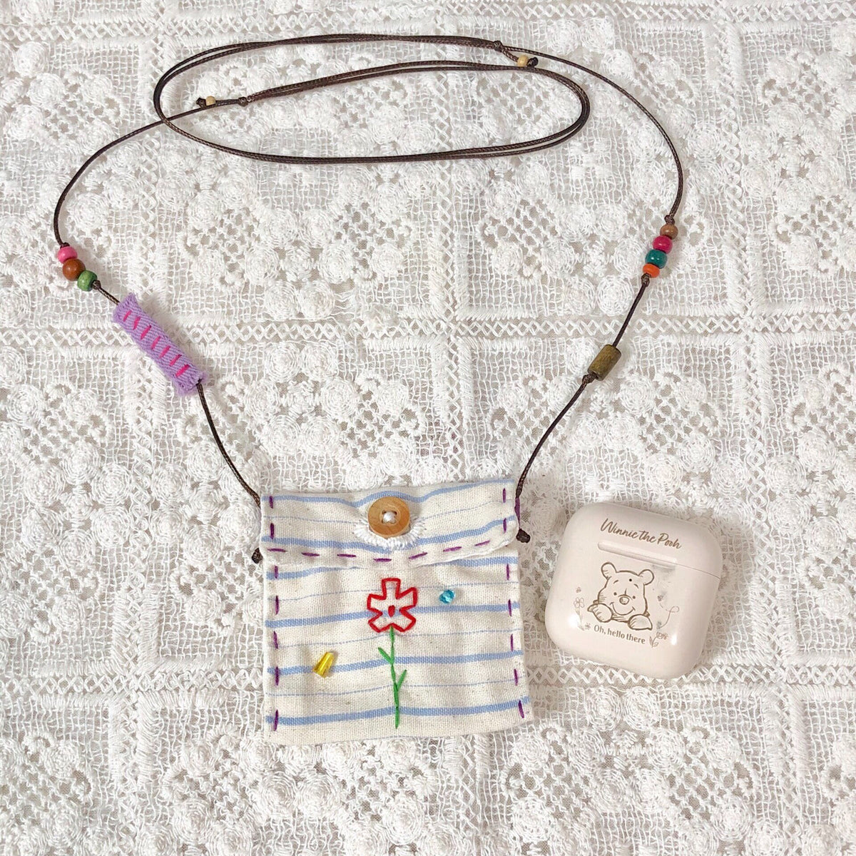 Flower Storage Pouch With Adjustable Cord