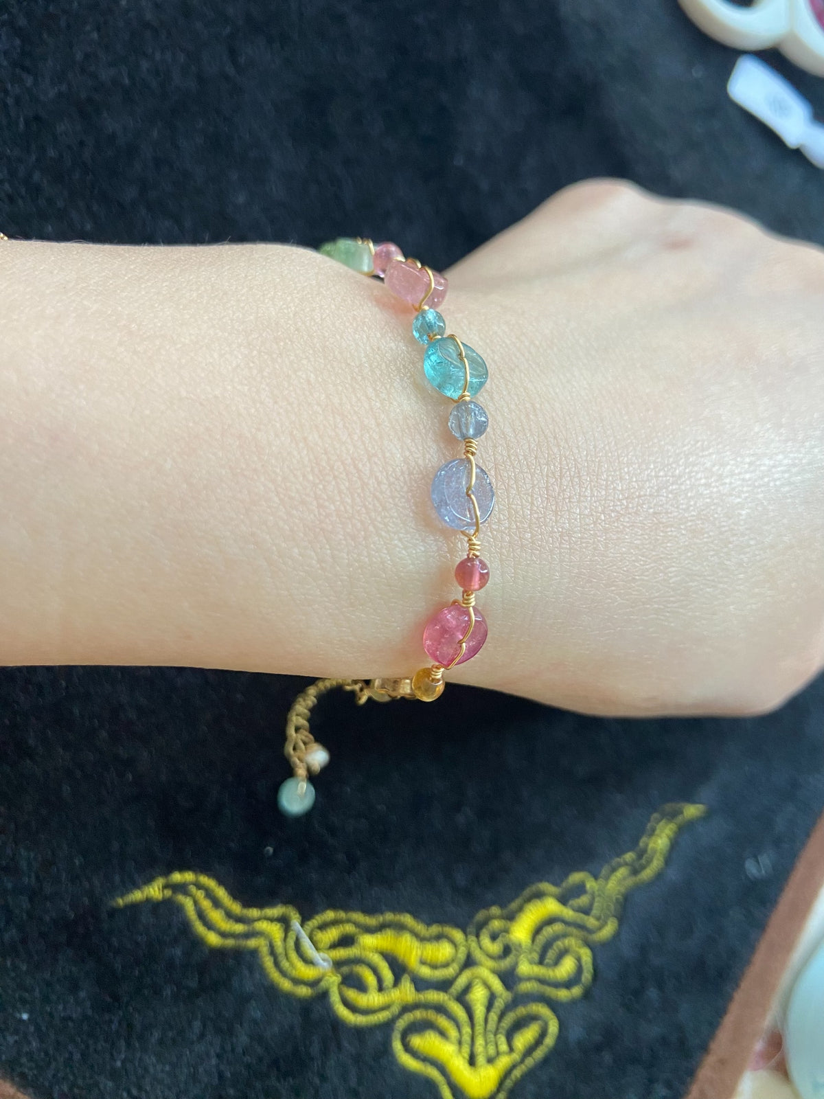 Pulsera Arcoíris Artesanal de Turmalina