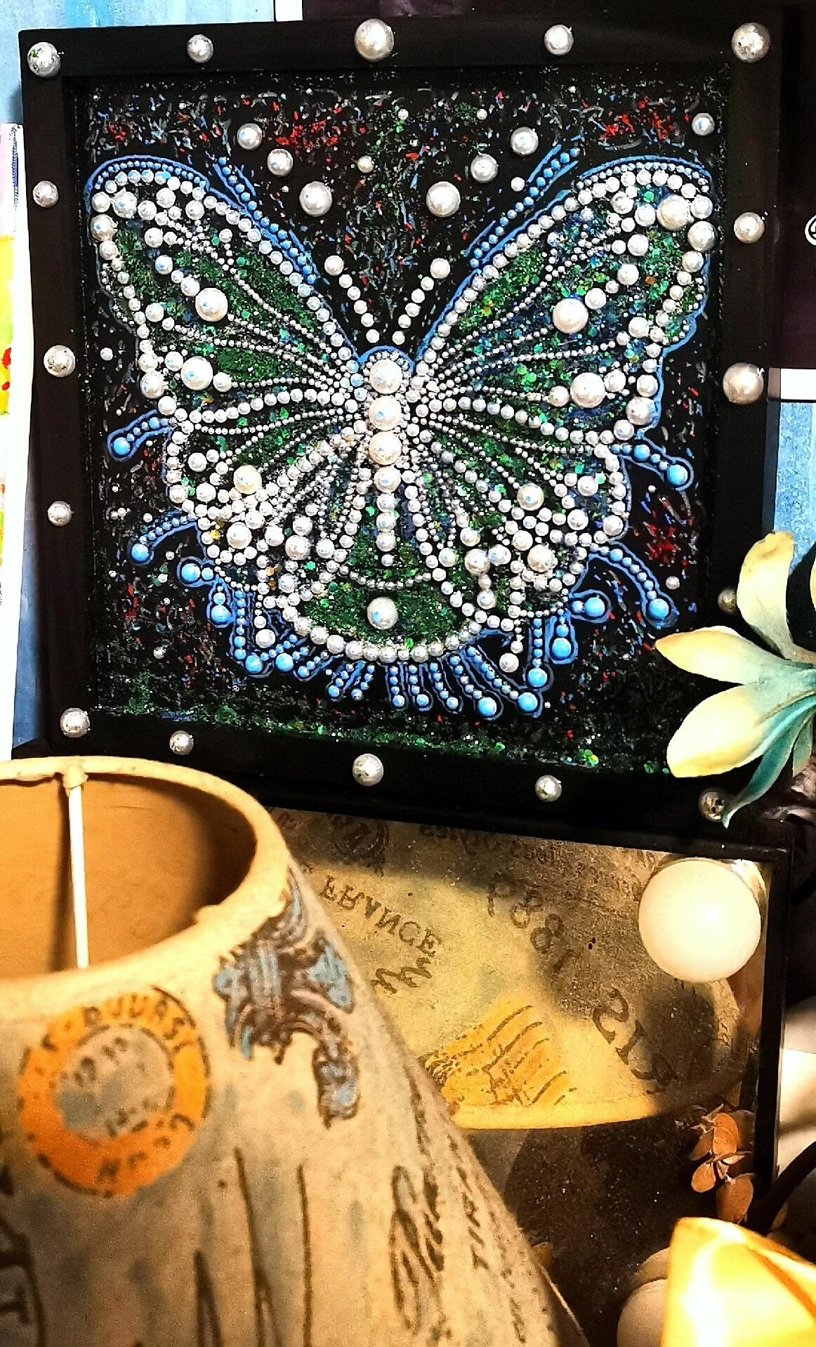 Pearl Butterfly Art Frame 20cm