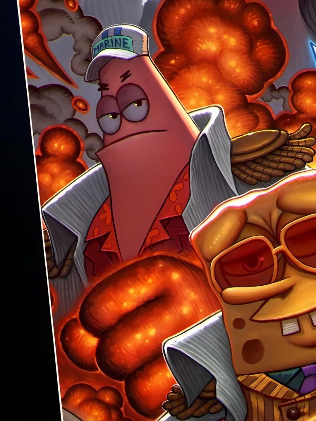 SpongeBob Anime Style Framed Artwork