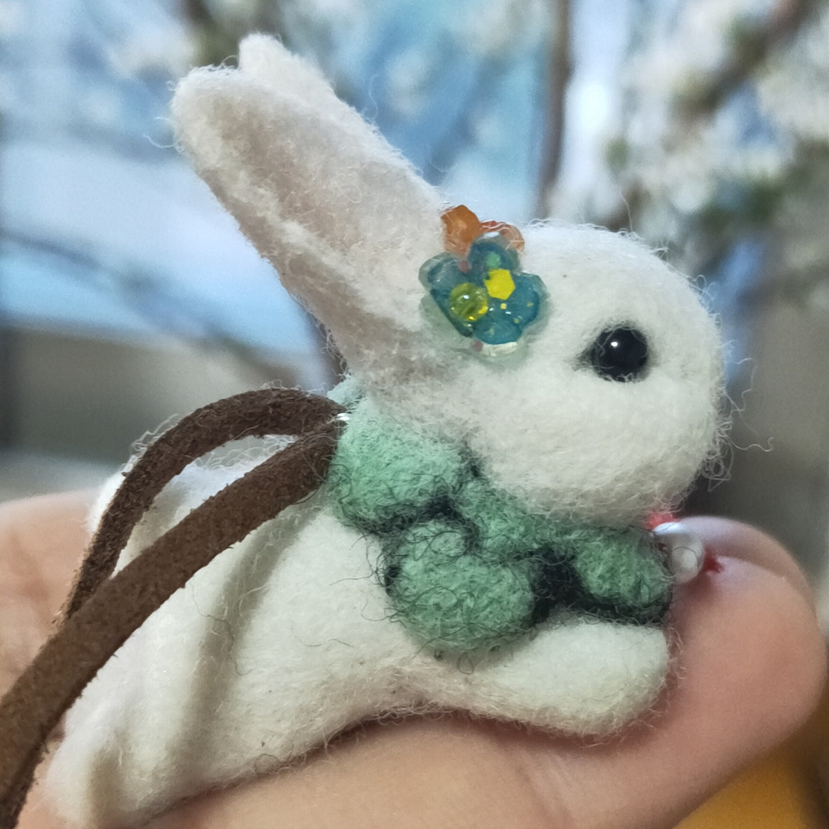 Custom Wool Felt Miniature Rabbit Figurine