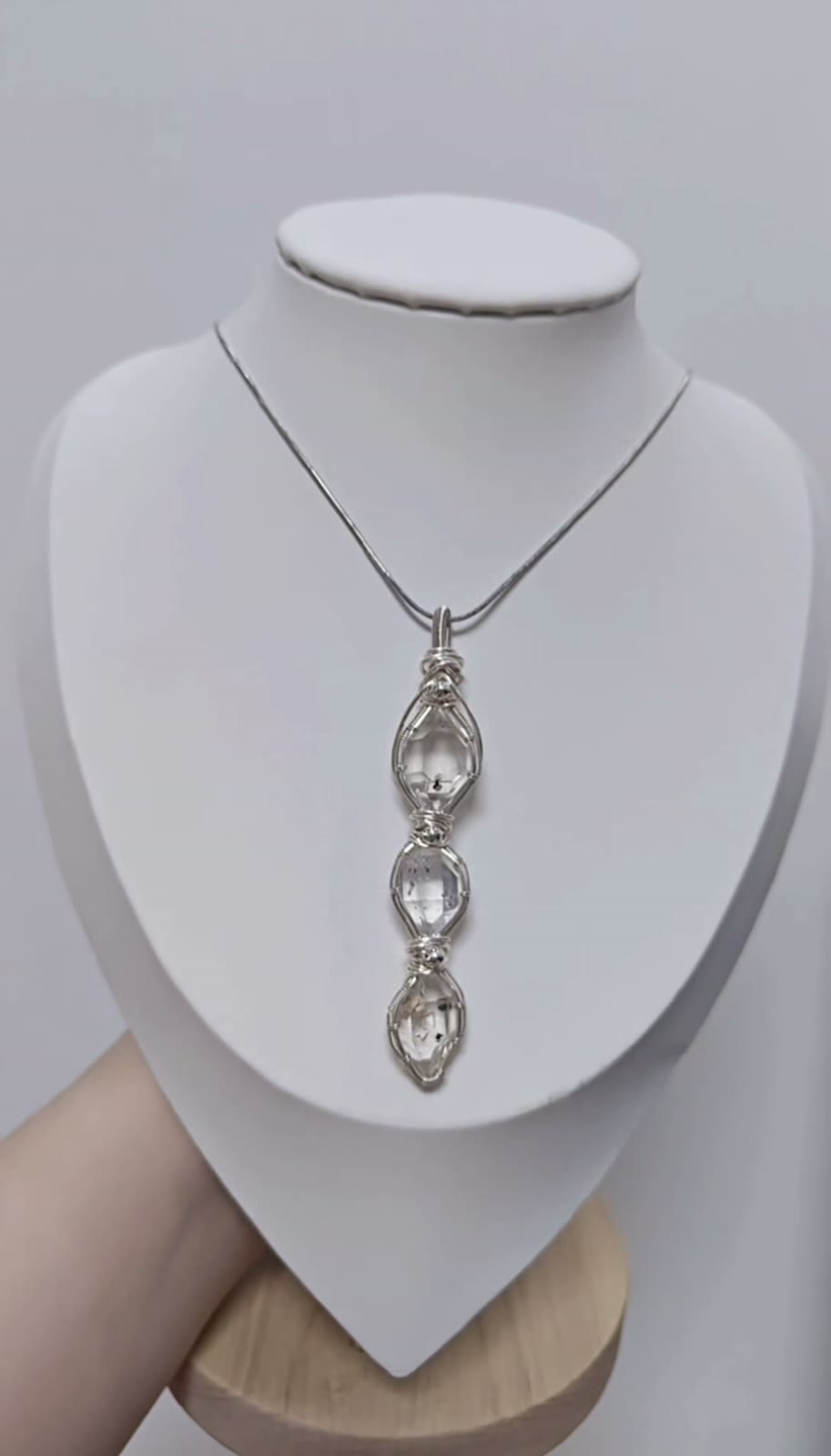 Handmade Wire Wrapped Clear Quartz Necklace
