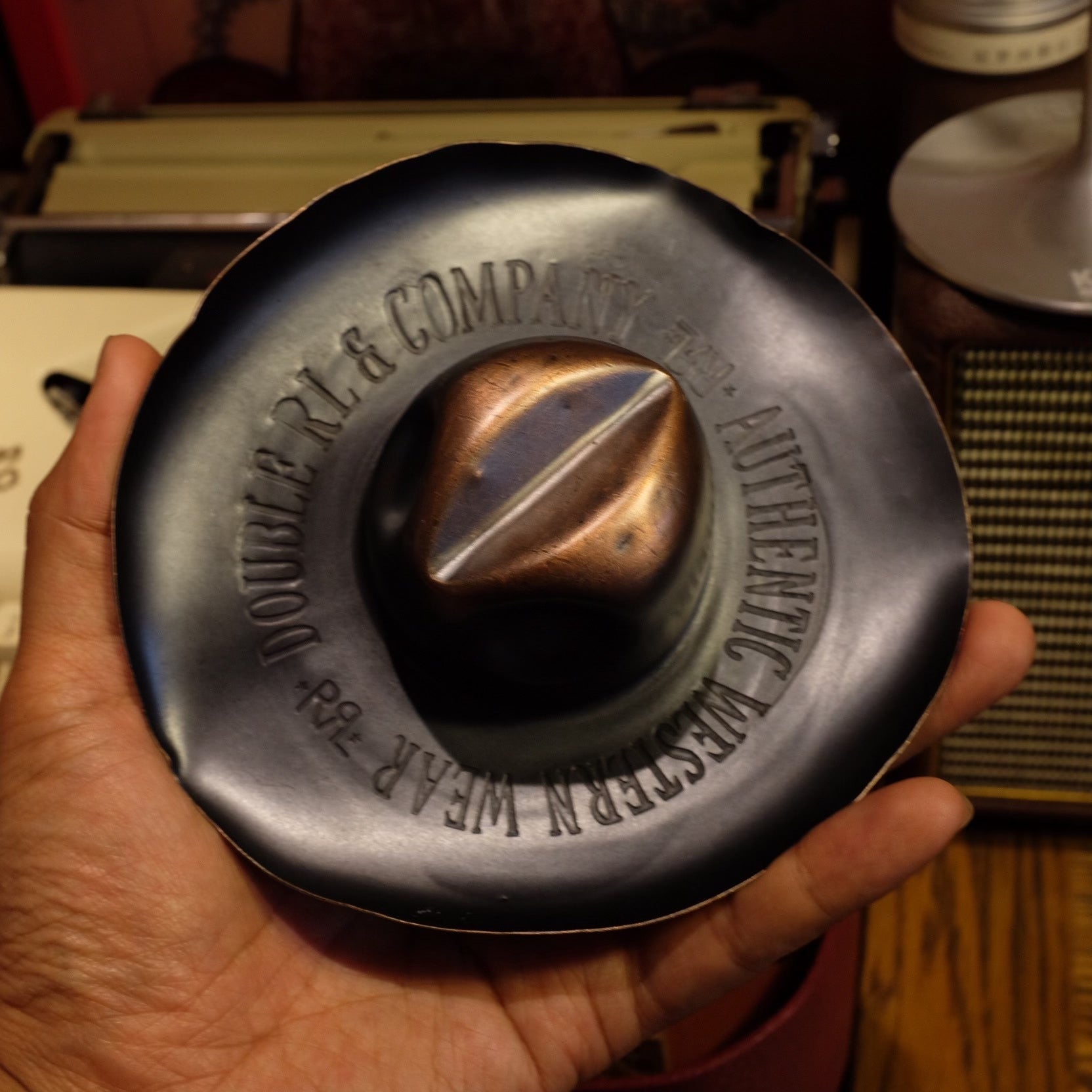 Purple Copper Miniature Cowboy Hat with Two-Tone Finish