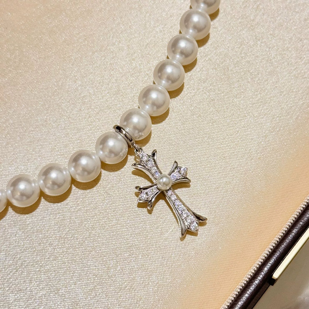 Collier Croix Perles de Culture Argent S925