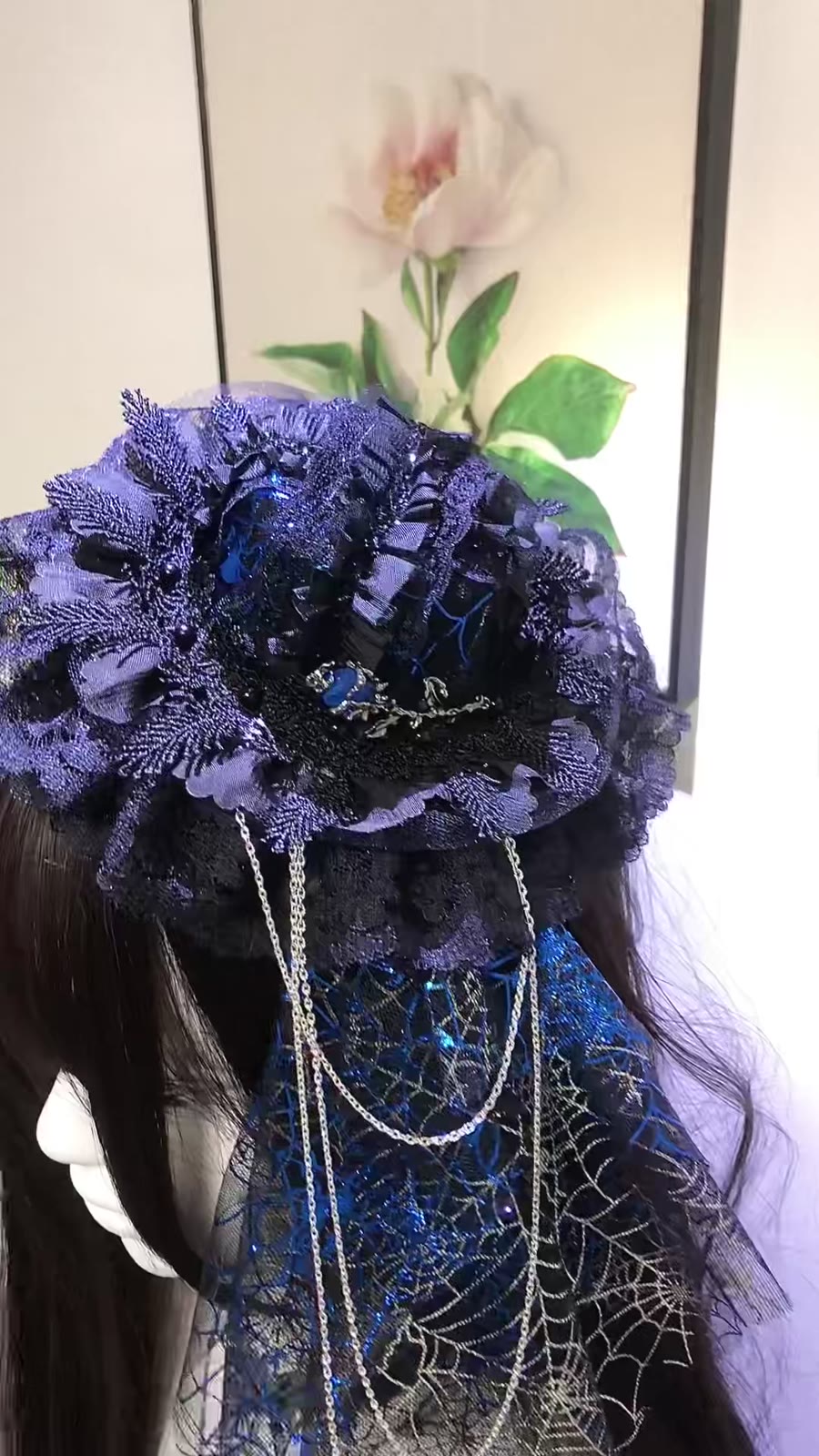 Mini Cartola Gothic Lolita Azul e Preta