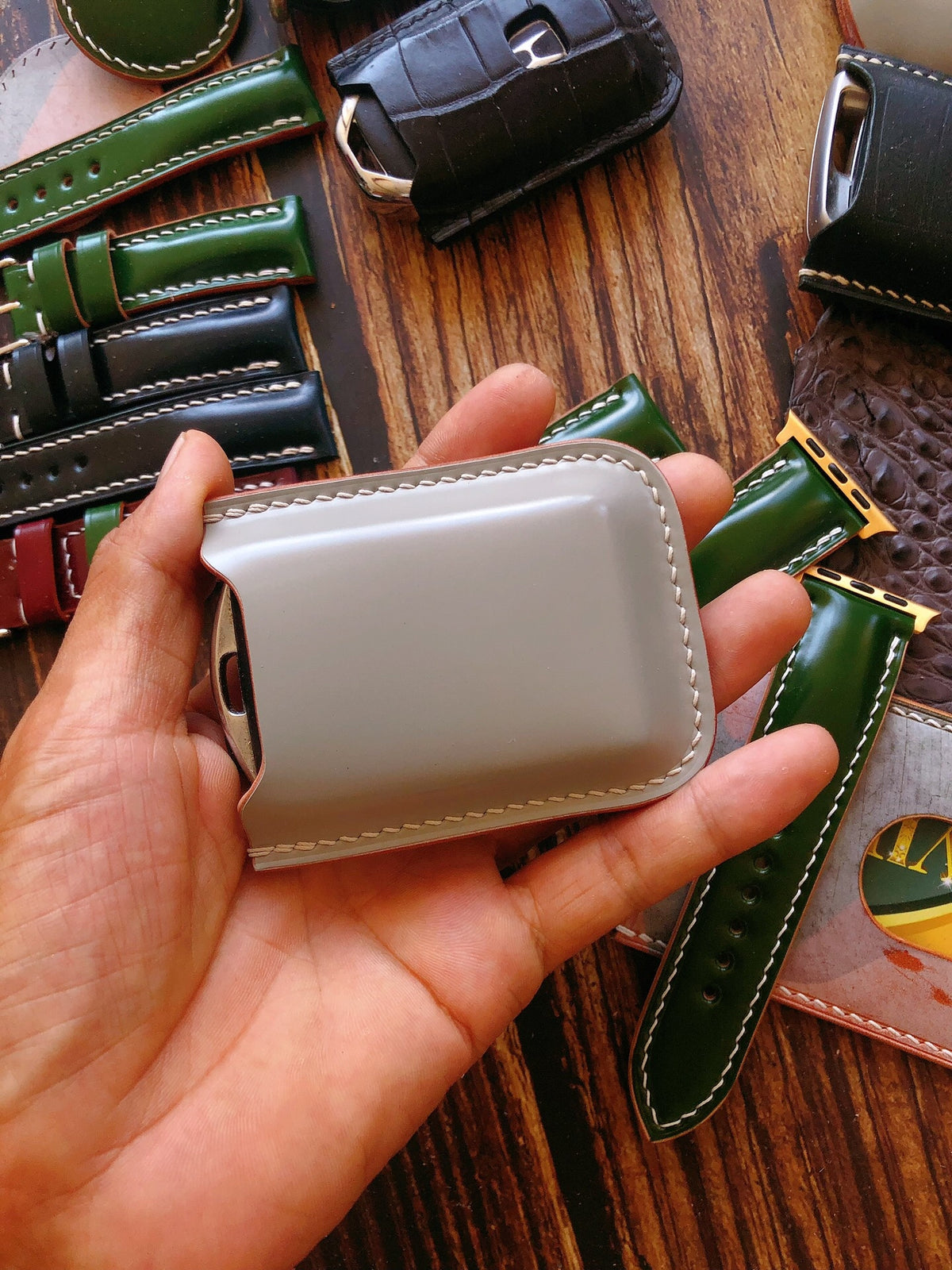 Grey Shell Cordovan Volvo Key Case