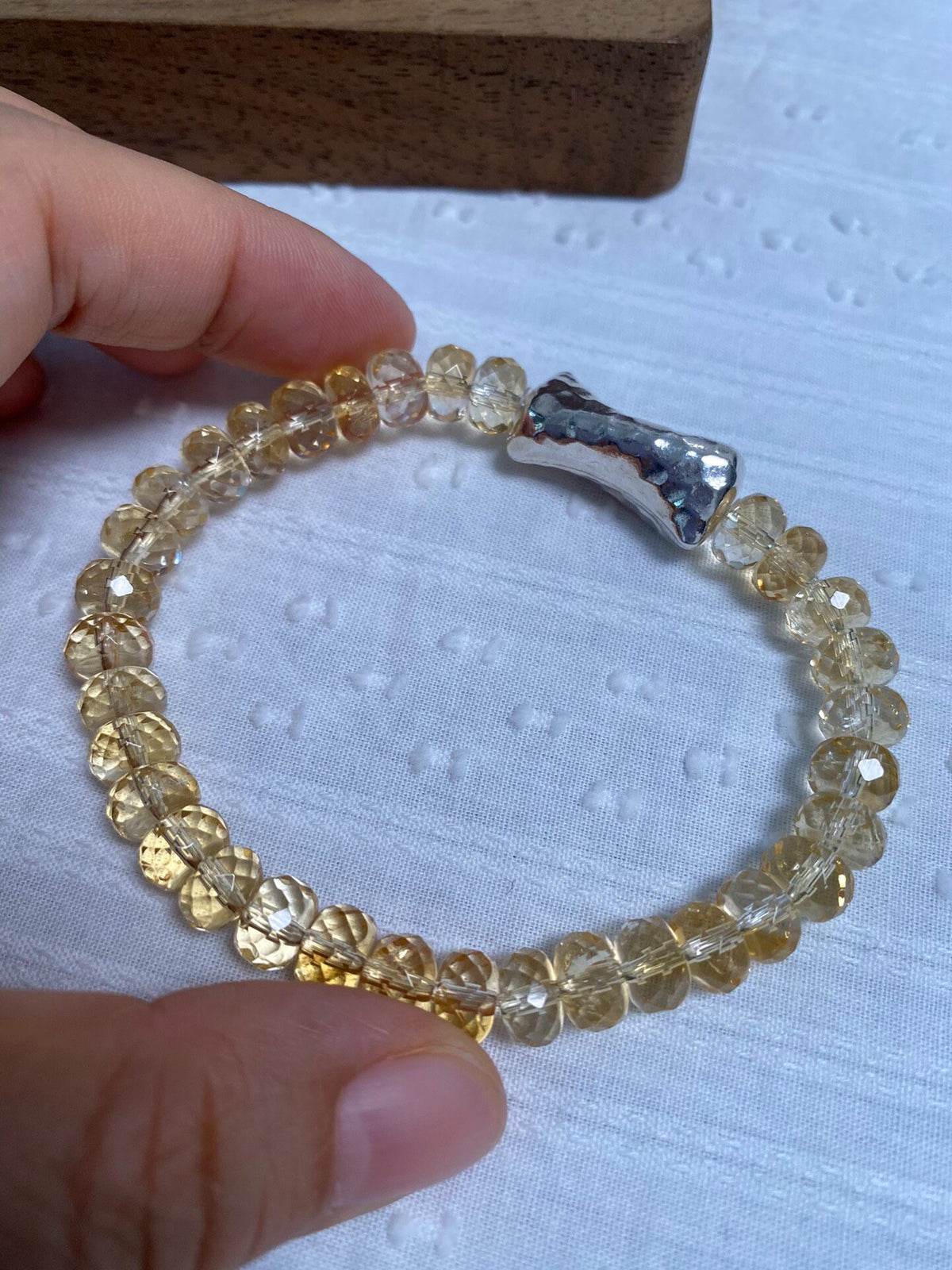 Citrine Faceted Abacus Bead Bracelet