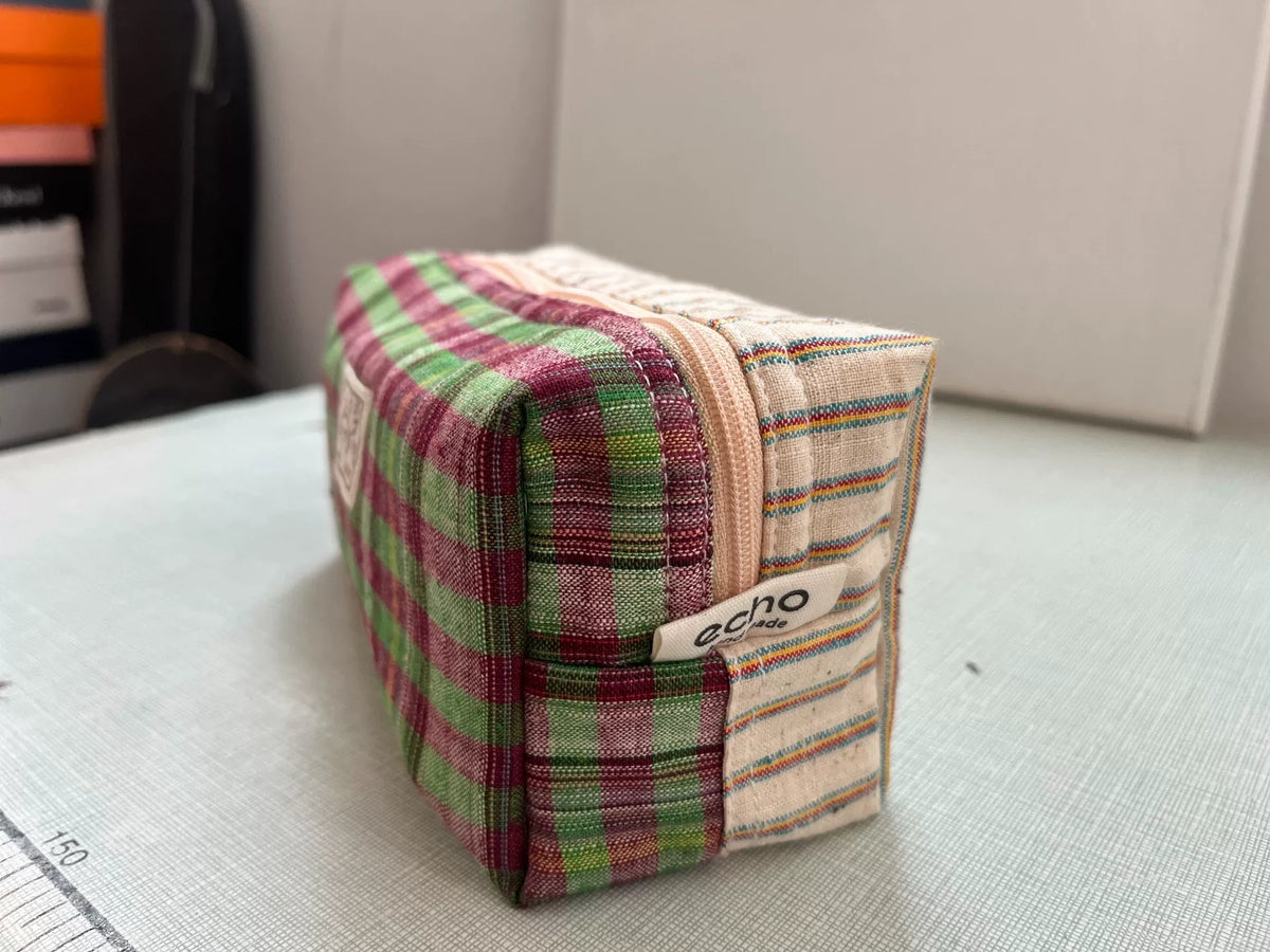 Necessaire de Algodão Xadrez 20cm