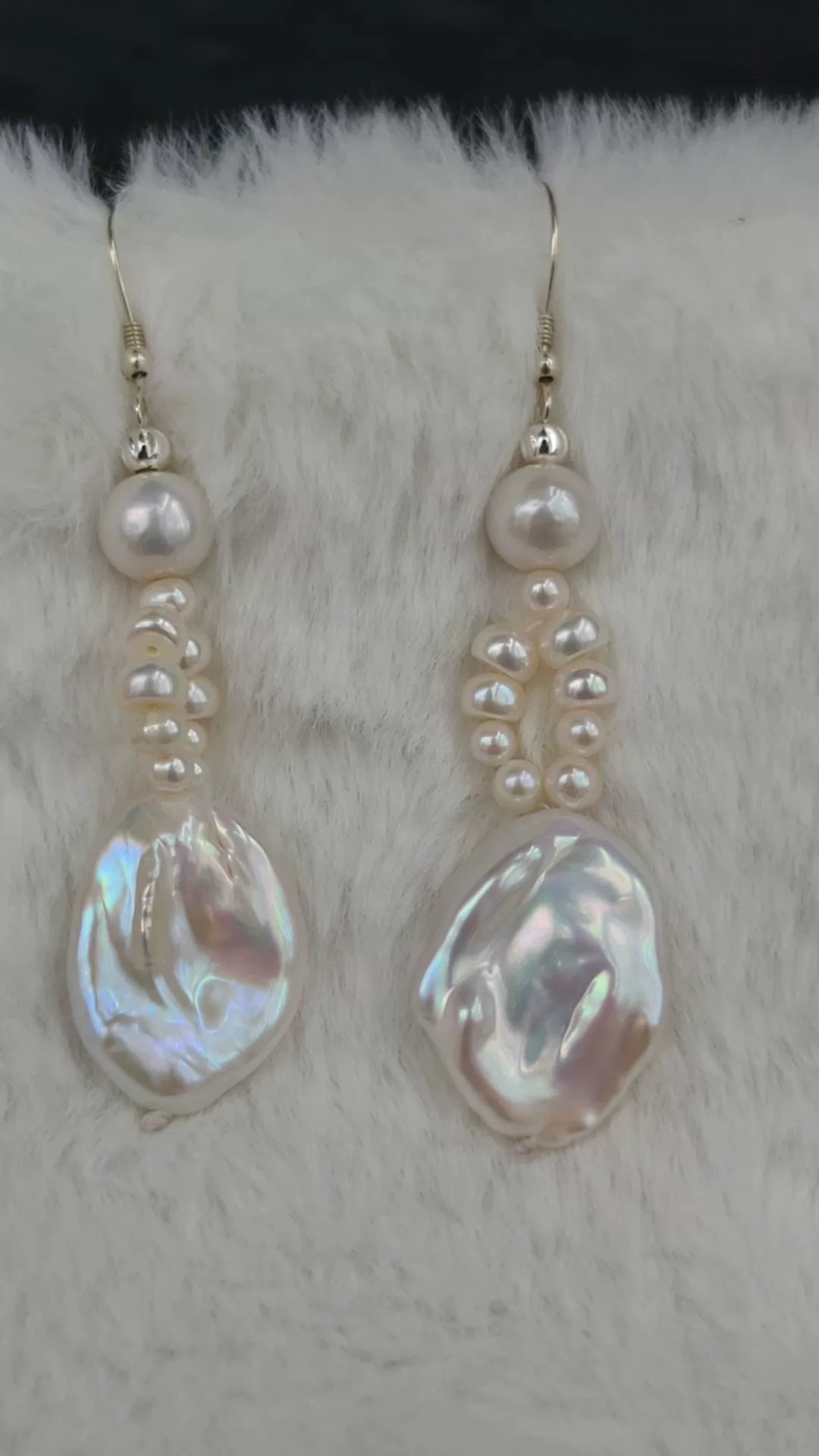 Baroque Freshwater Pearl Dangle Earrings 925 Silver