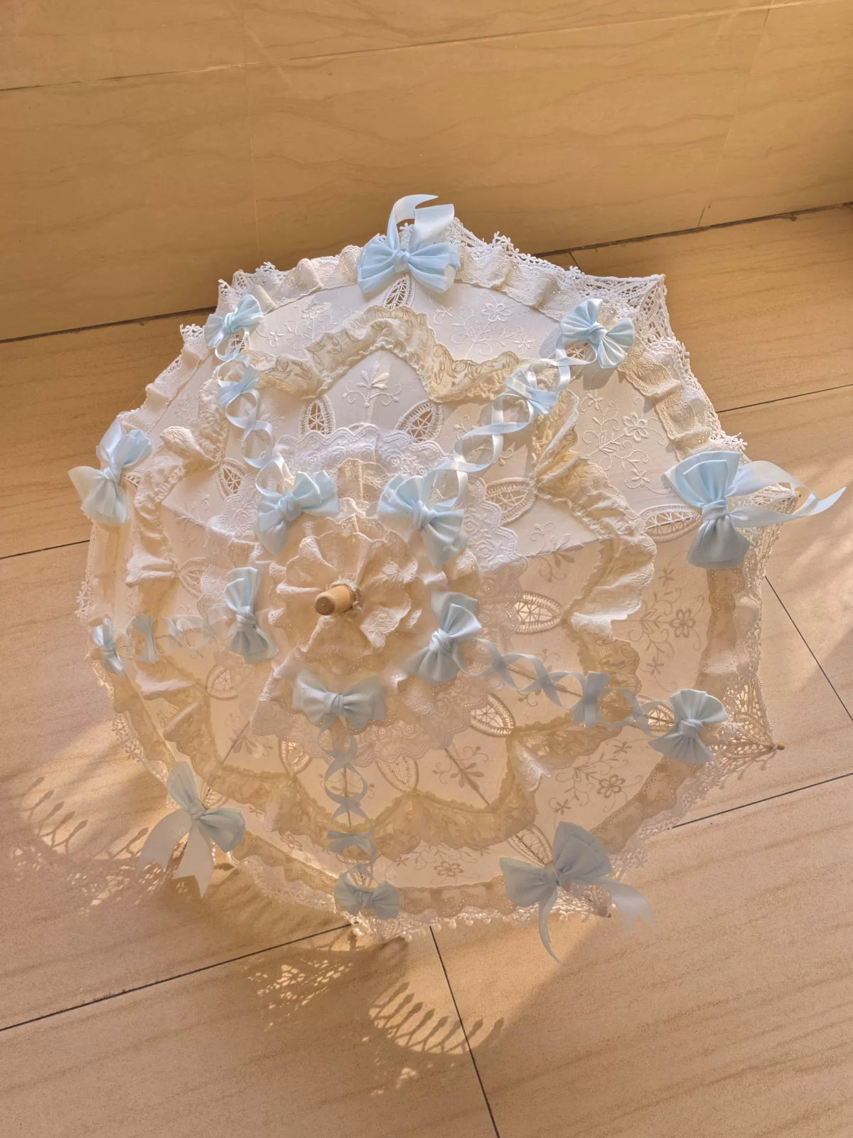 Handcrafted Blue Lolita Lace Parasol