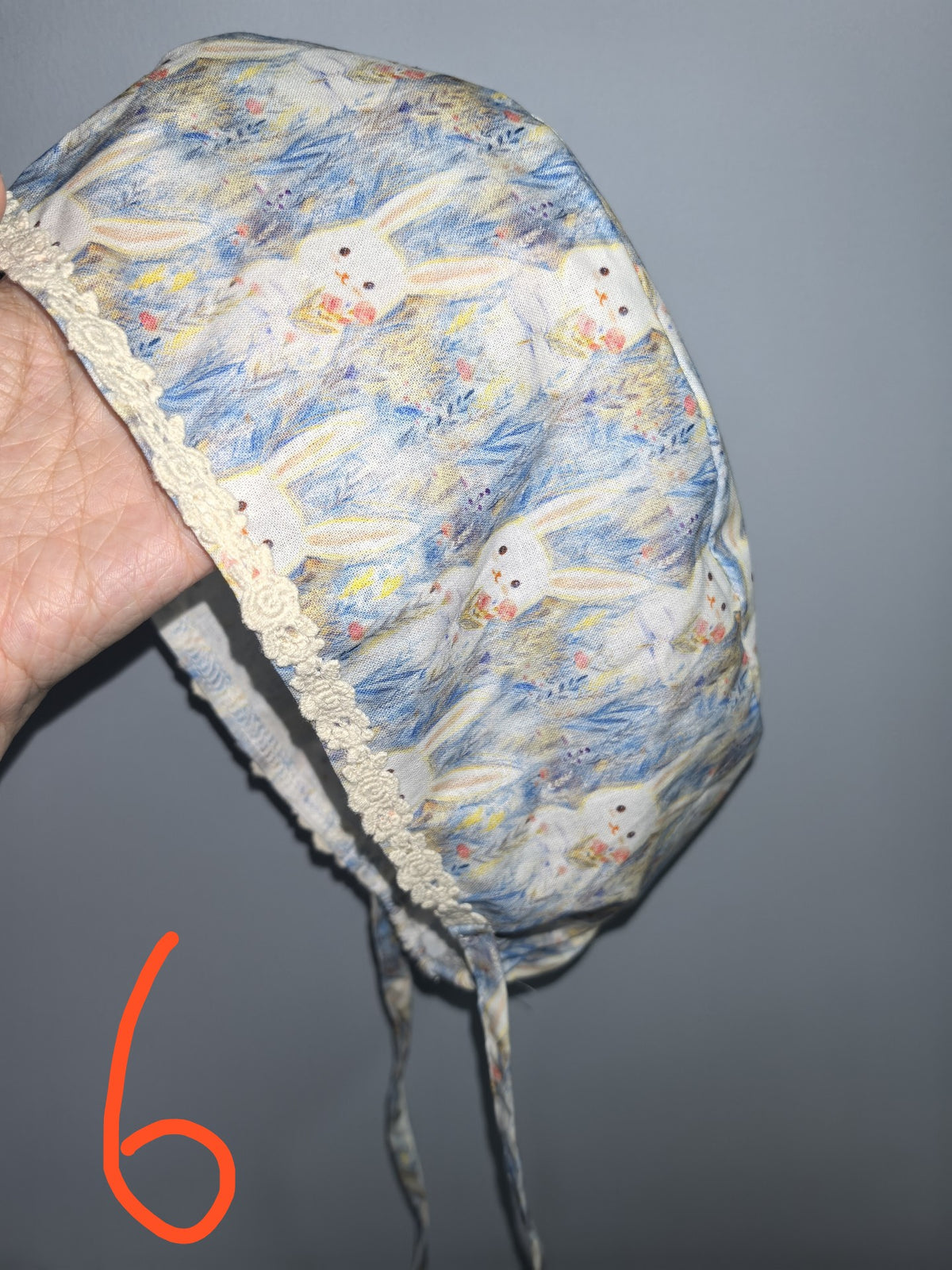 Lace Trim Single Layer Cotton Caps