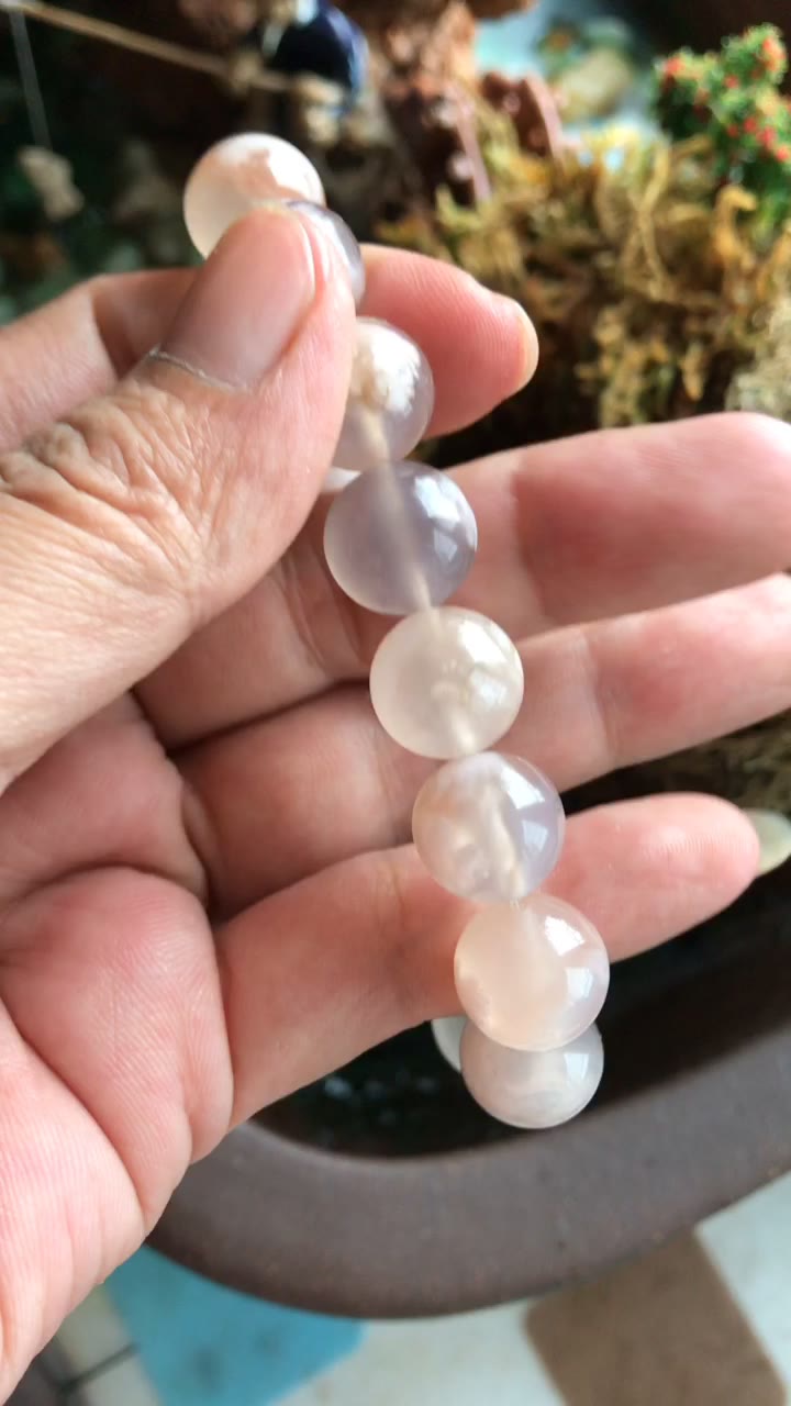 Bracelet de perles en agate fleur 12 mm