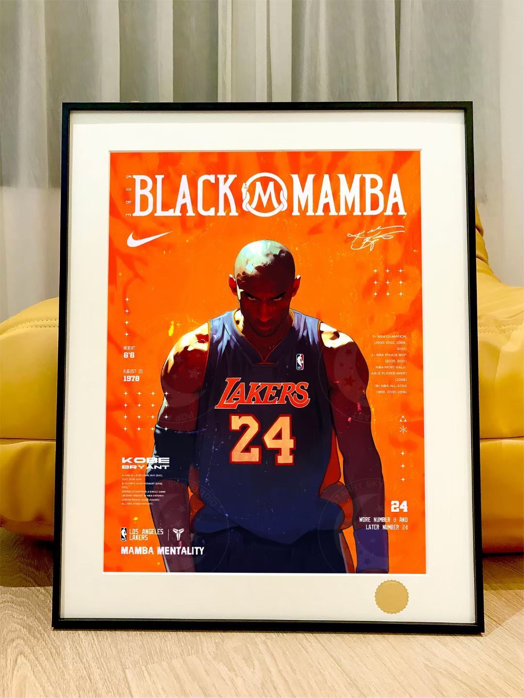 Kobe Bryant Black Mamba Framed Art 24