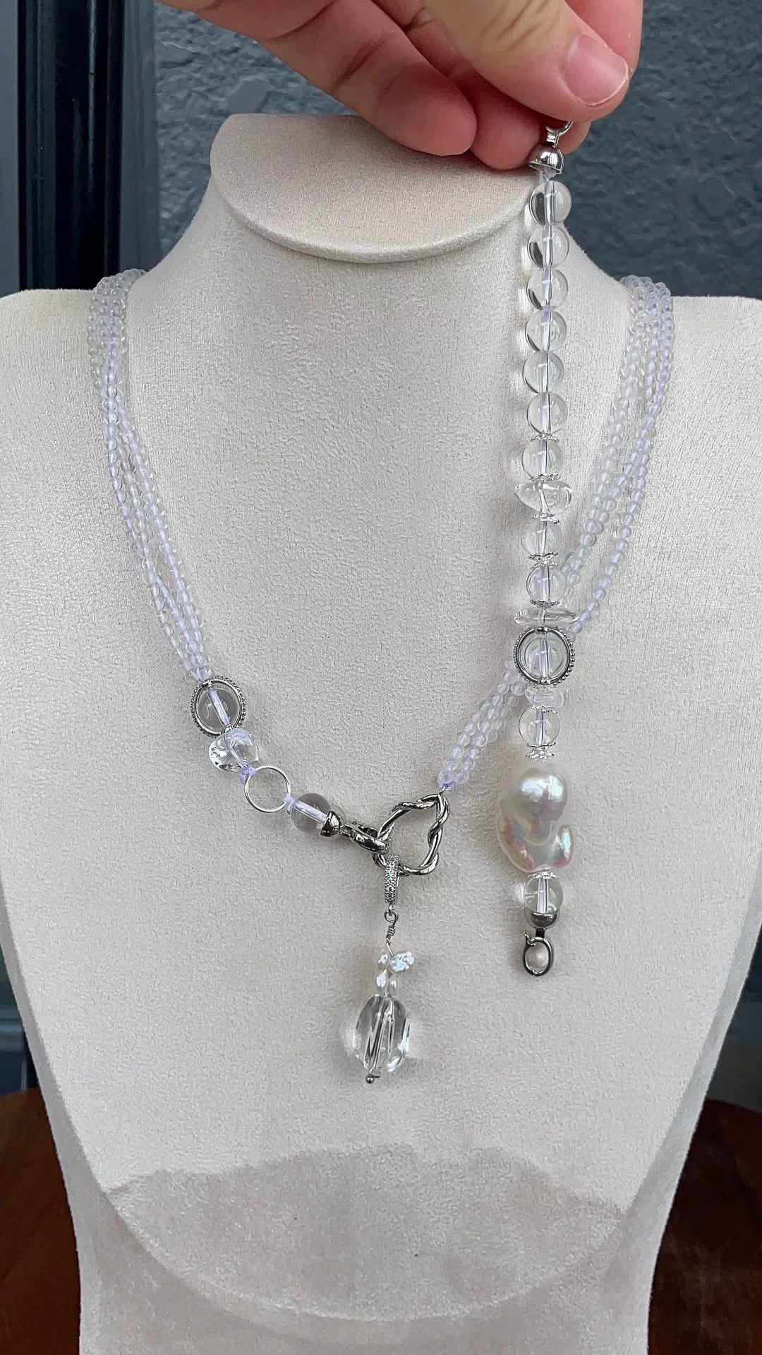 Detachable Freshwater Baroque Pearl Necklace Set