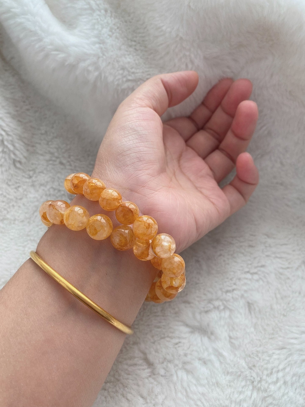 Bracelet double rang en cristal naturel