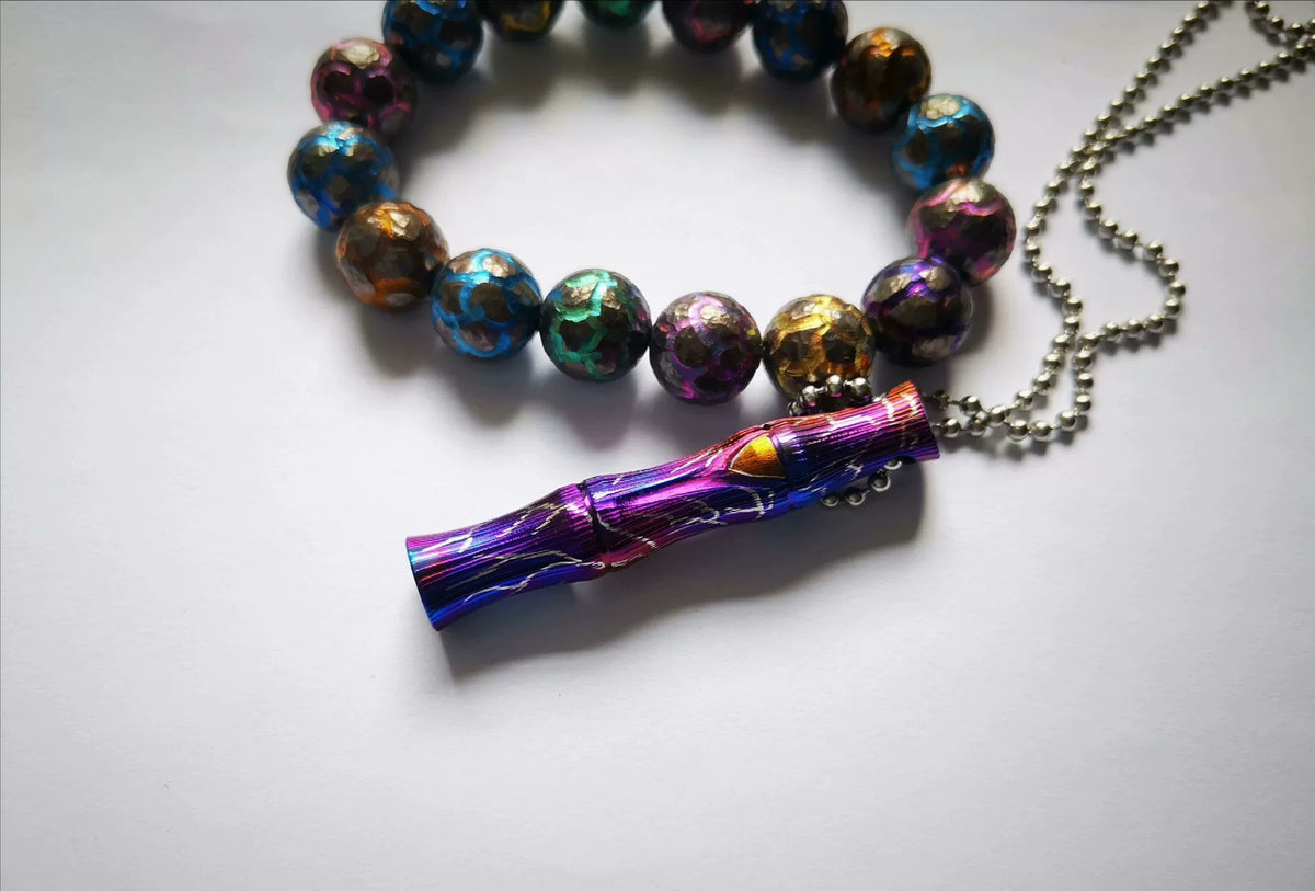 Purple Titanium Alloy Whistle Pendant