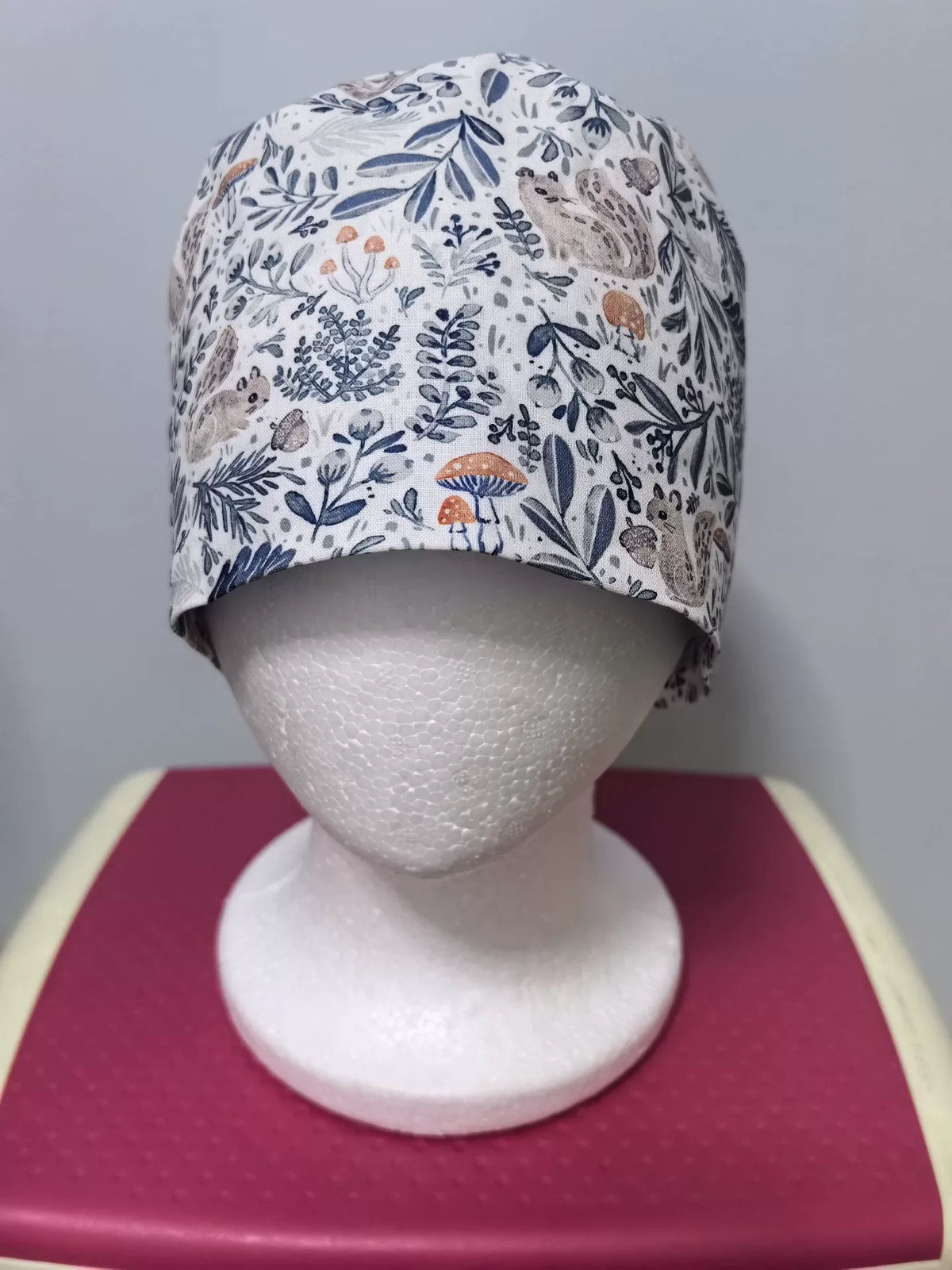 Gorro quirúrgico de algodón de doble capa con estampado de ardillas