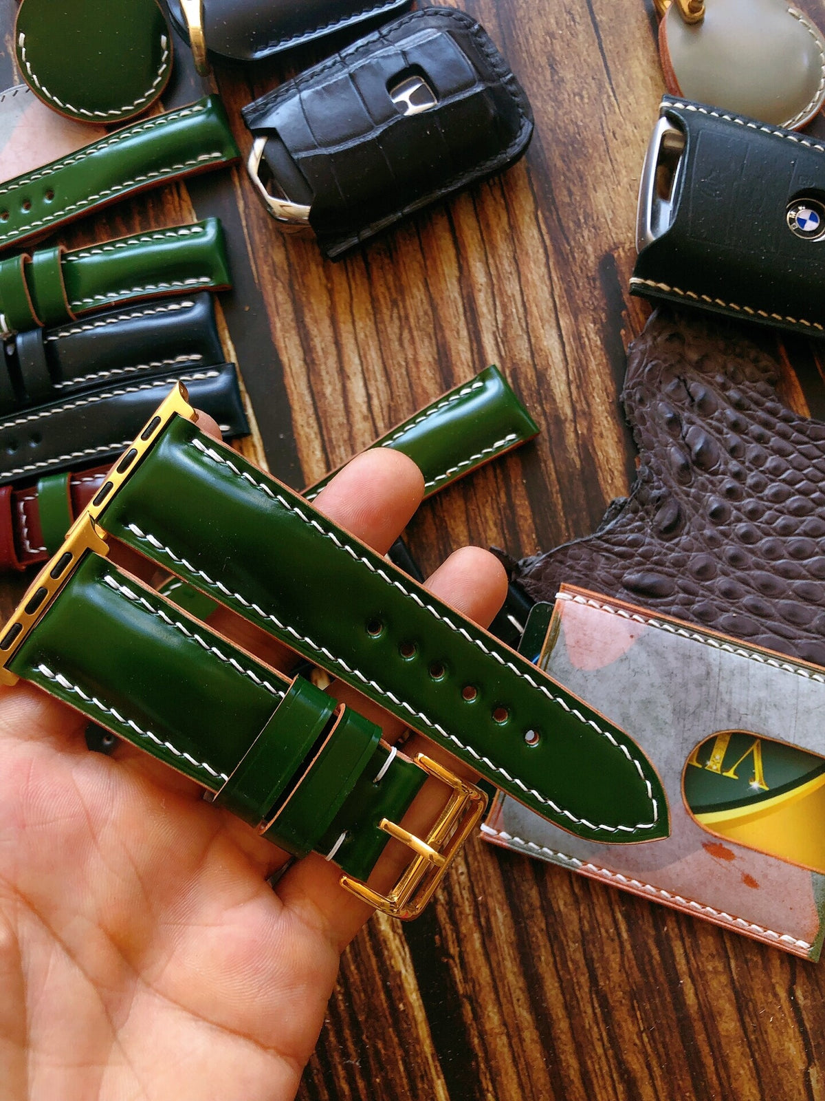 Japanese Shell Cordovan Apple Watch Strap Green
