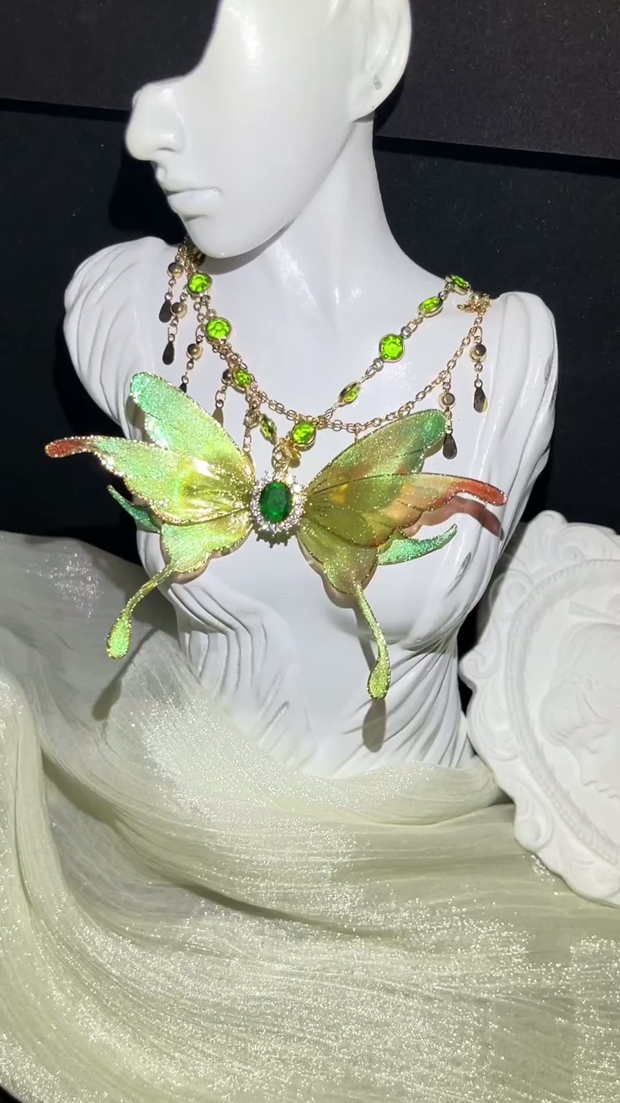 Butterfly Statement Necklace With Resin Wings