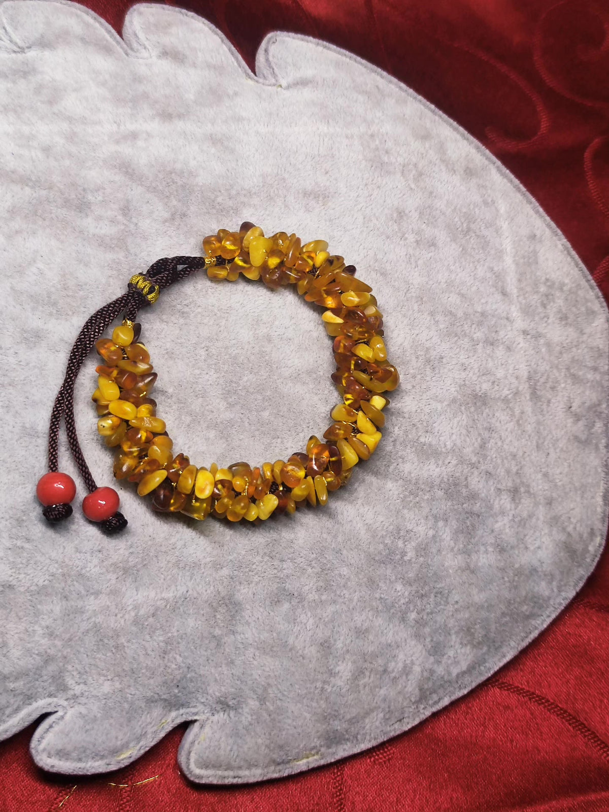 Natural Amber Beeswax Caterpillar Bracelet