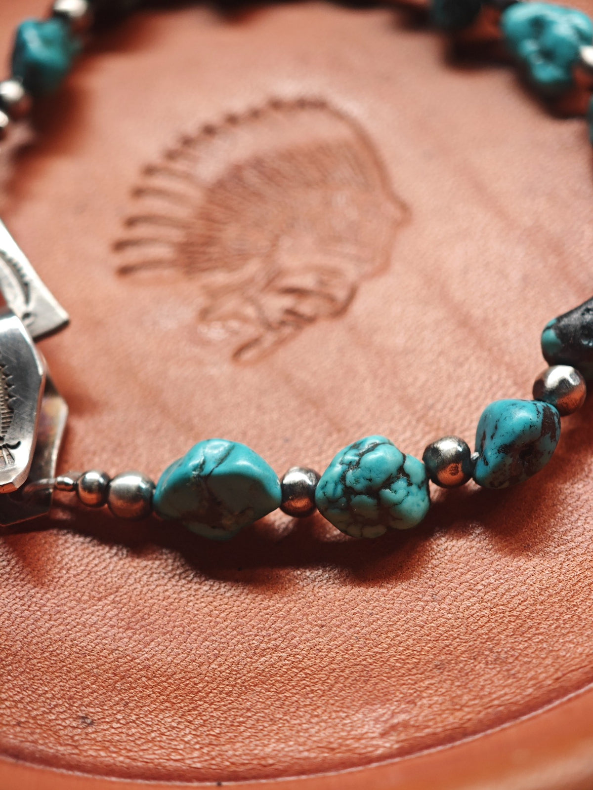 Handmade 925 Silver Hubei Turquoise Bracelet
