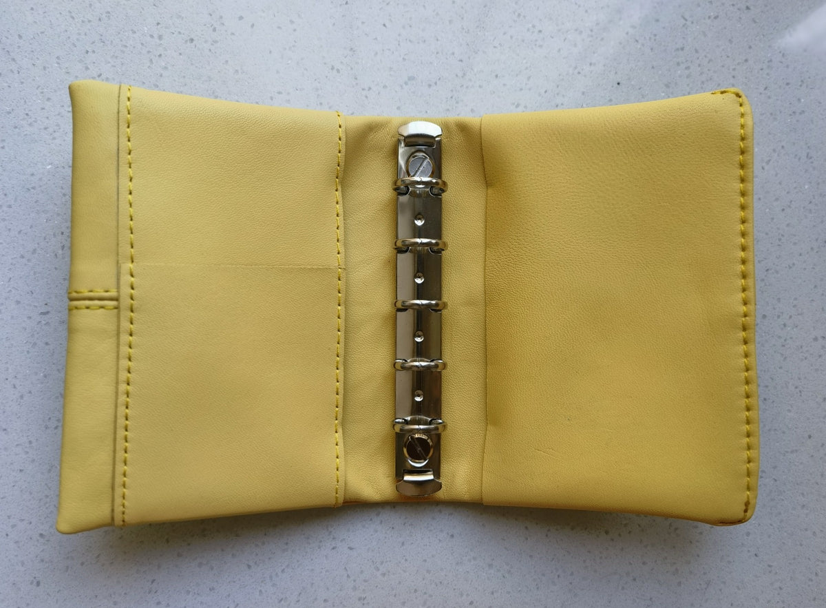 M5 Sheepskin Leather Ring Binder Notebook Cover Yellow