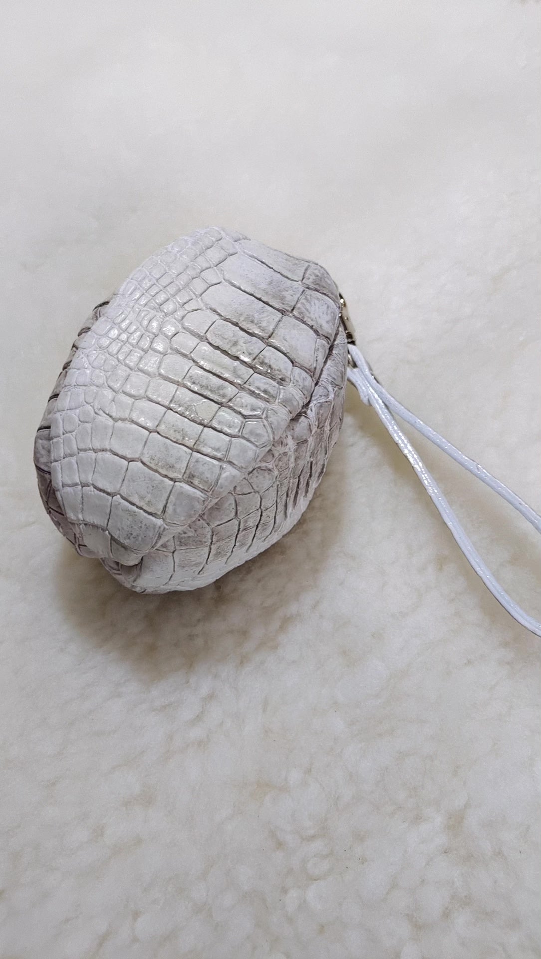 Himalayan Crocodile Leather Rugby Zip Pouch