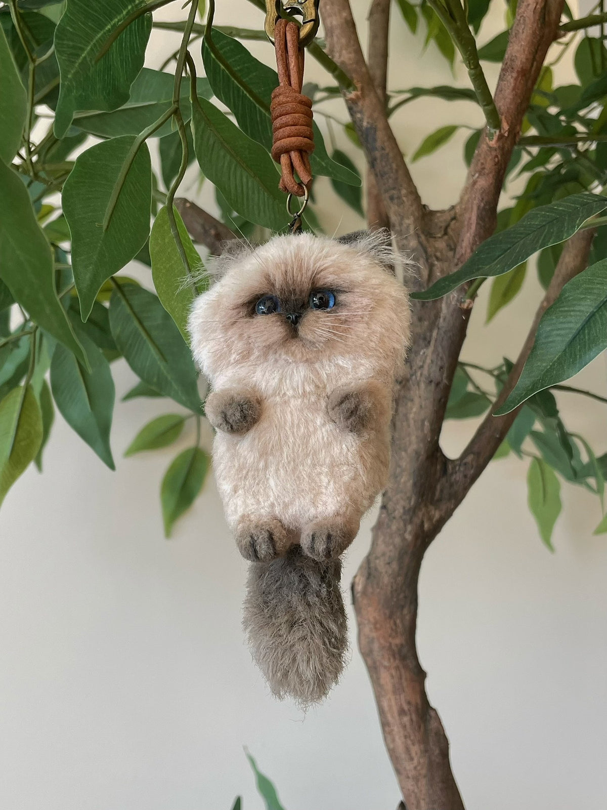 Chenille Cat Plush Keychain Toy