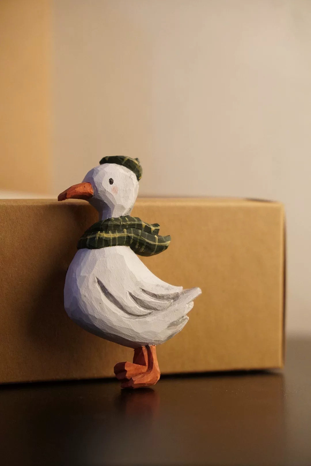 Hand Carved Wooden Duck Brooch