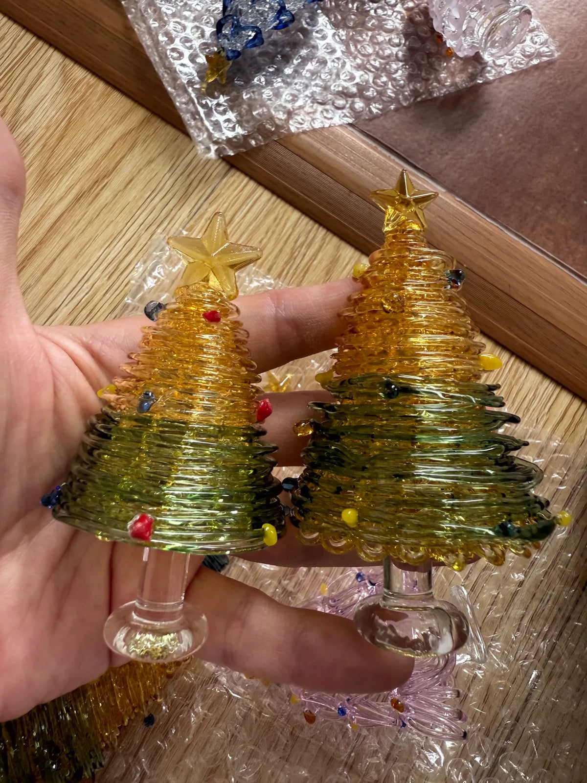 Handgefertigter Glas-Weihnachtsbaumanhänger