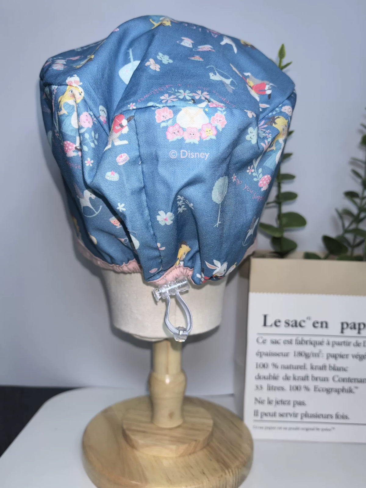 Katoenen Bouffant Cap Alice Print