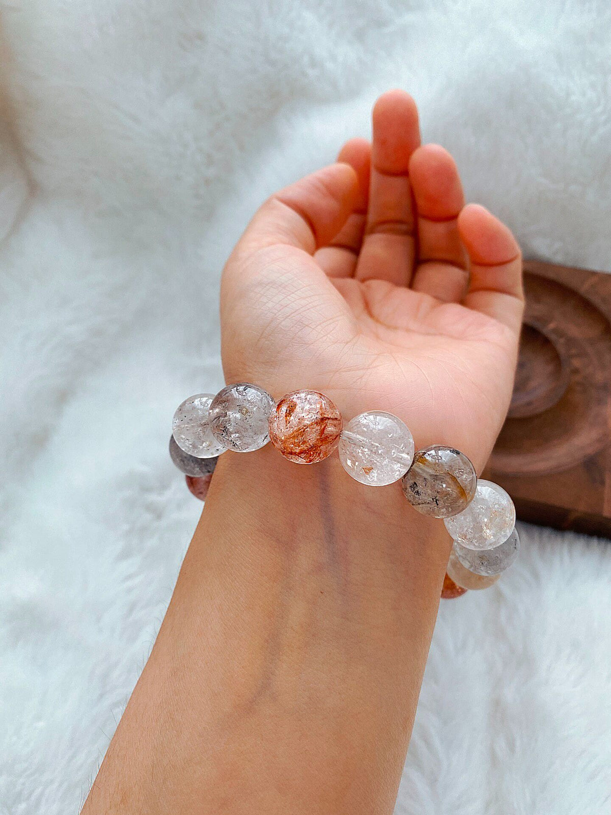 Herkimer Phantom Quartz Bracelet 14mm