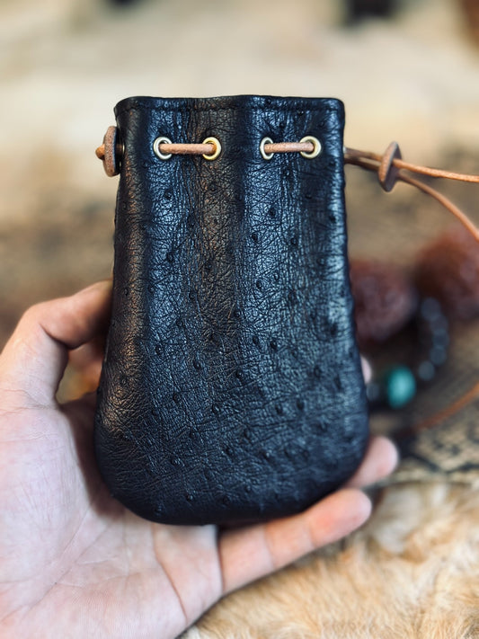 Handcrafted Leather Drawstring Pouch for Jewelry, EDC, and Collectibles - 10x15cm