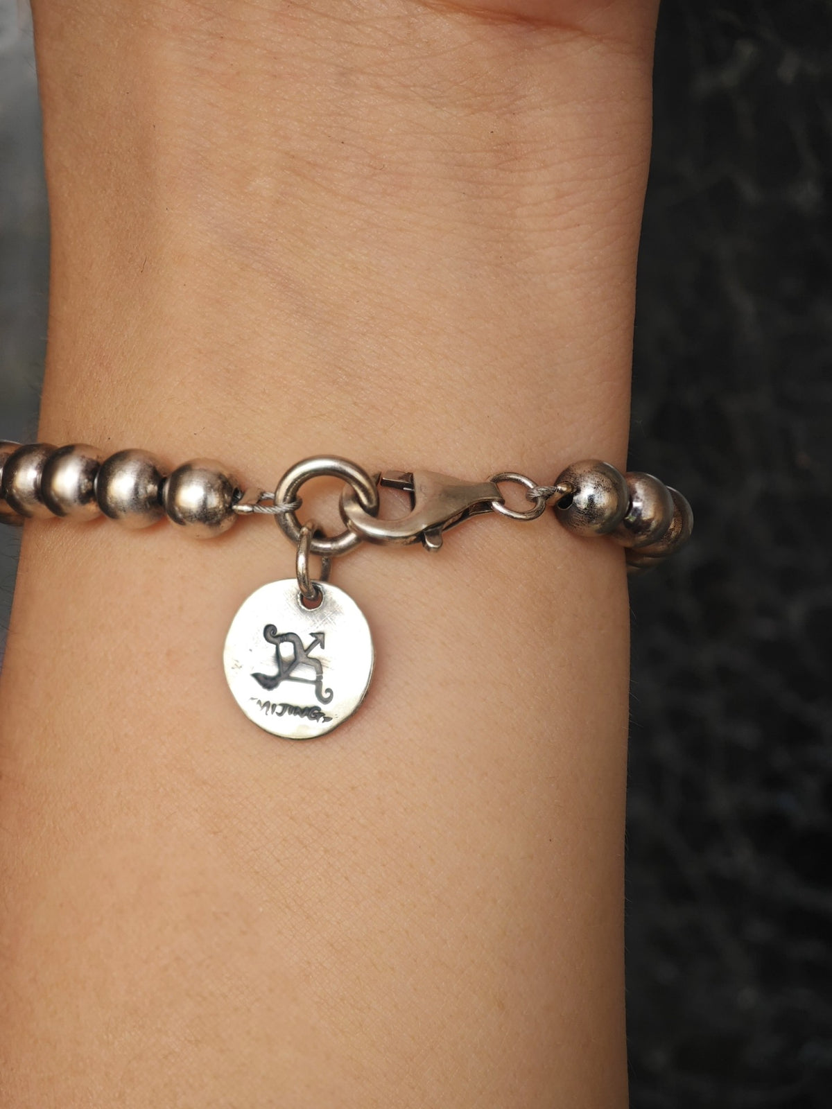 Bracelete de Contas em Prata de Lei 925