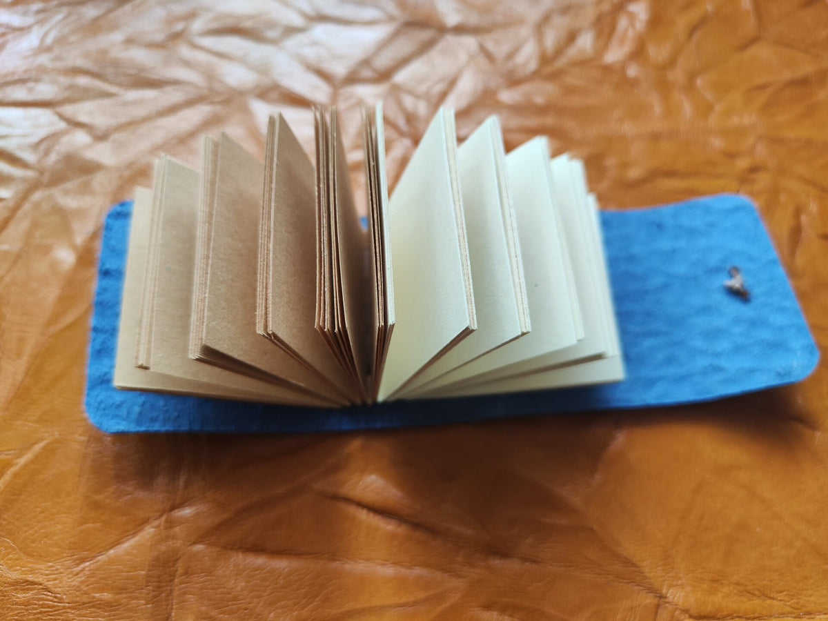 Teal Crocodile Spine Leather Mini Notebook