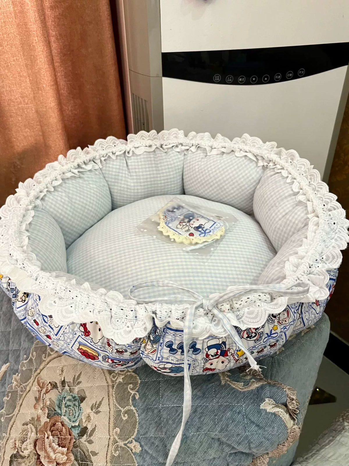Handmade Round Reversible Cotton Cat Bed