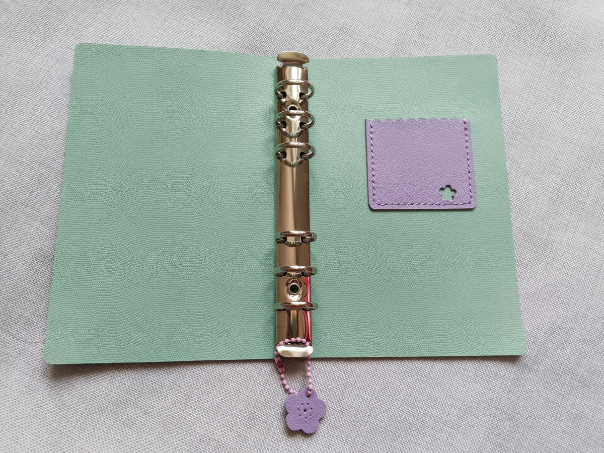 Handmade Leather Notebook with Lilac Cover